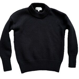 LA LINGE WOOL/CASHMERE BLEND BLACK SWEATER XS CHIC MINIMALIST CAPSULE WARDROBE